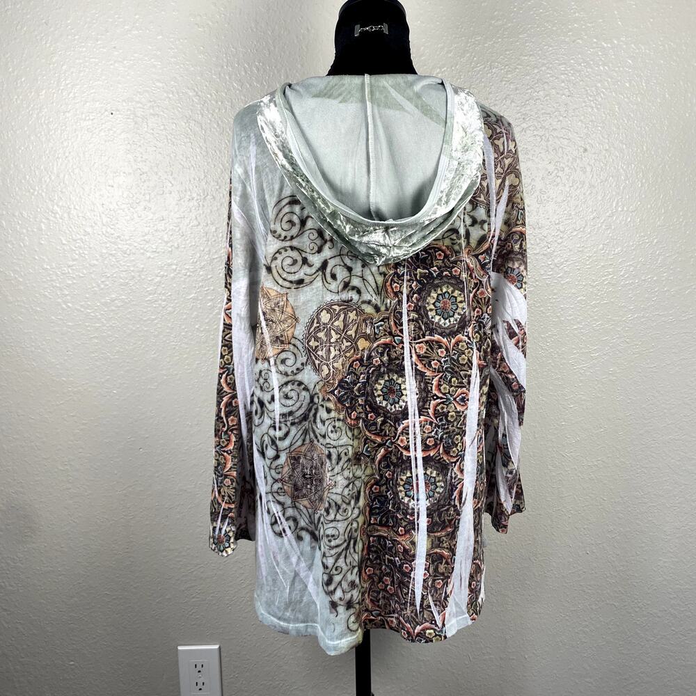 Casual Freedom Celtic Whimsigoth Boho Forest Fairy Velvet Hood AOP Dyed Hoodie - Picture 13 of 16